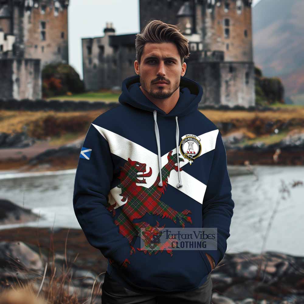 Tartan Vibes Clothing MacLean (McLean) Tartan Lion Rampant Cotton Hoodie Proudly Display Your Heritage with Alba Gu Brath and Clan Name