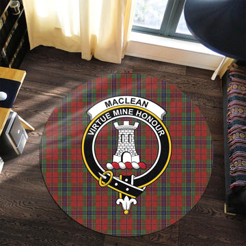 MacLean of Duart Tartan Round Rug with Family Crest