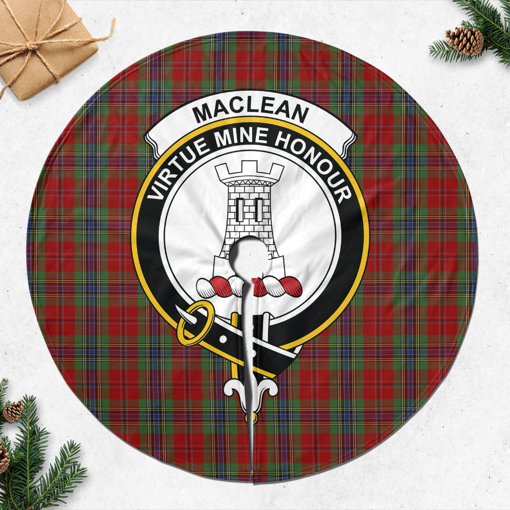 MacLean of Duart Tartan Christmas Tree Skirt with Family Crest - Tartanvibesclothing