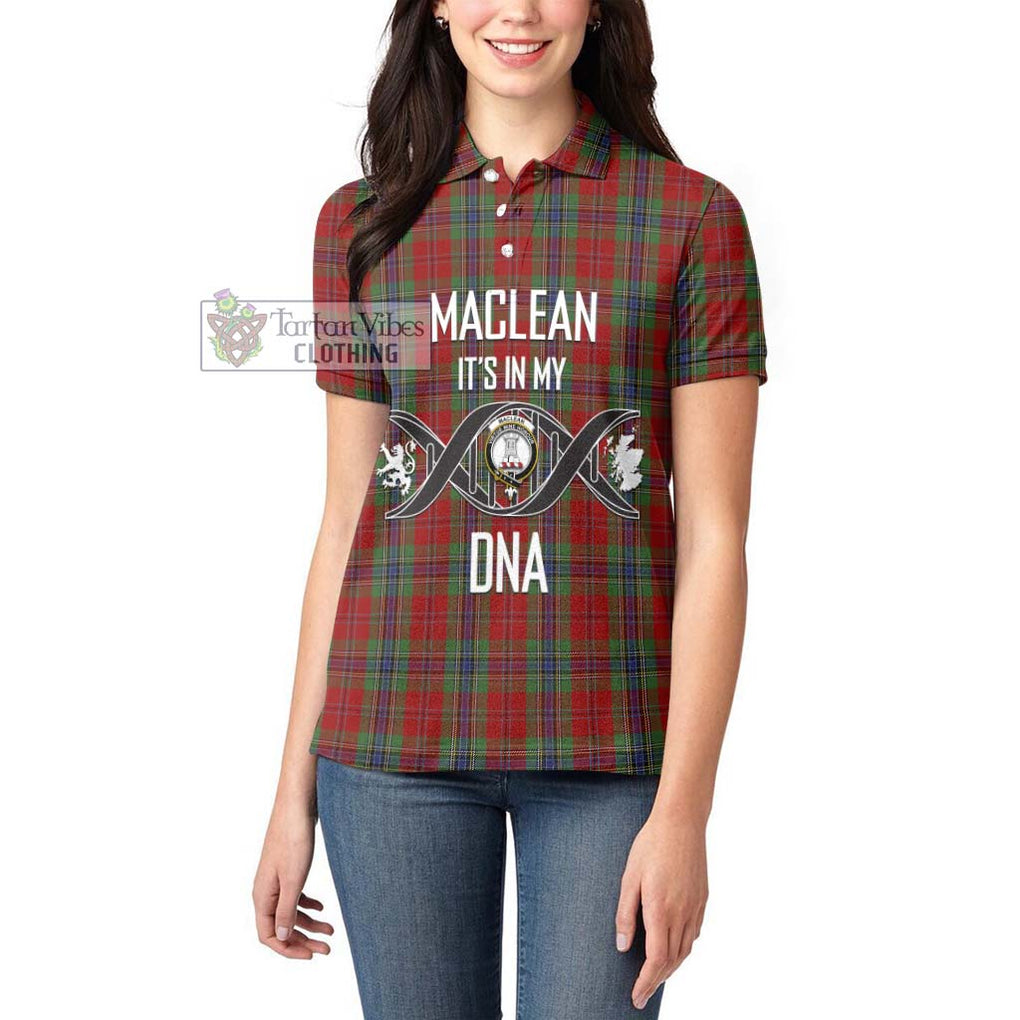 MacLean of Duart Tartan Women's Polo Shirt with Family Crest DNA In Me Style Women - Tartanvibesclothing Shop