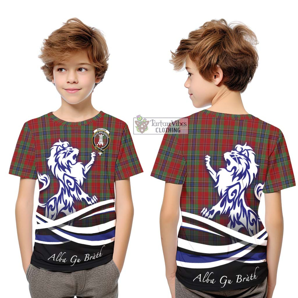 MacLean of Duart Tartan Kid T-Shirt with Alba Gu Brath Regal Lion Emblem Youth XL Size14 - Tartanvibesclothing Shop