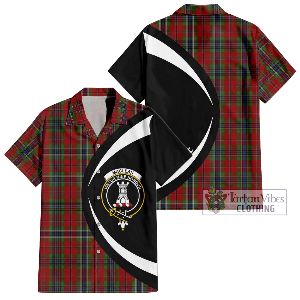 MacLean of Duart Tartan Short Sleeve Button Up with Family Crest Circle Style Kid - Tartan Vibes Clothing