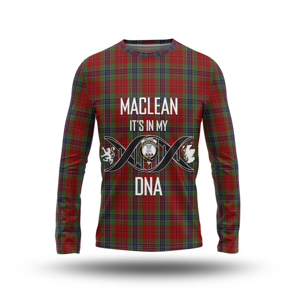 MacLean of Duart Tartan Long Sleeve T-Shirt with Family Crest DNA In Me Style Unisex - Tartanvibesclothing Shop