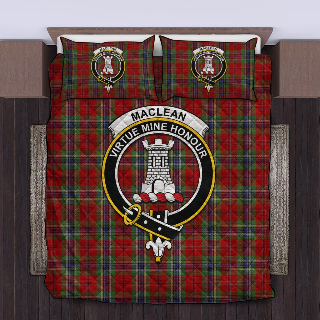 MacLean of Duart Tartan Quilt Bed Set with Family Crest Twin - Tartan Vibes Clothing