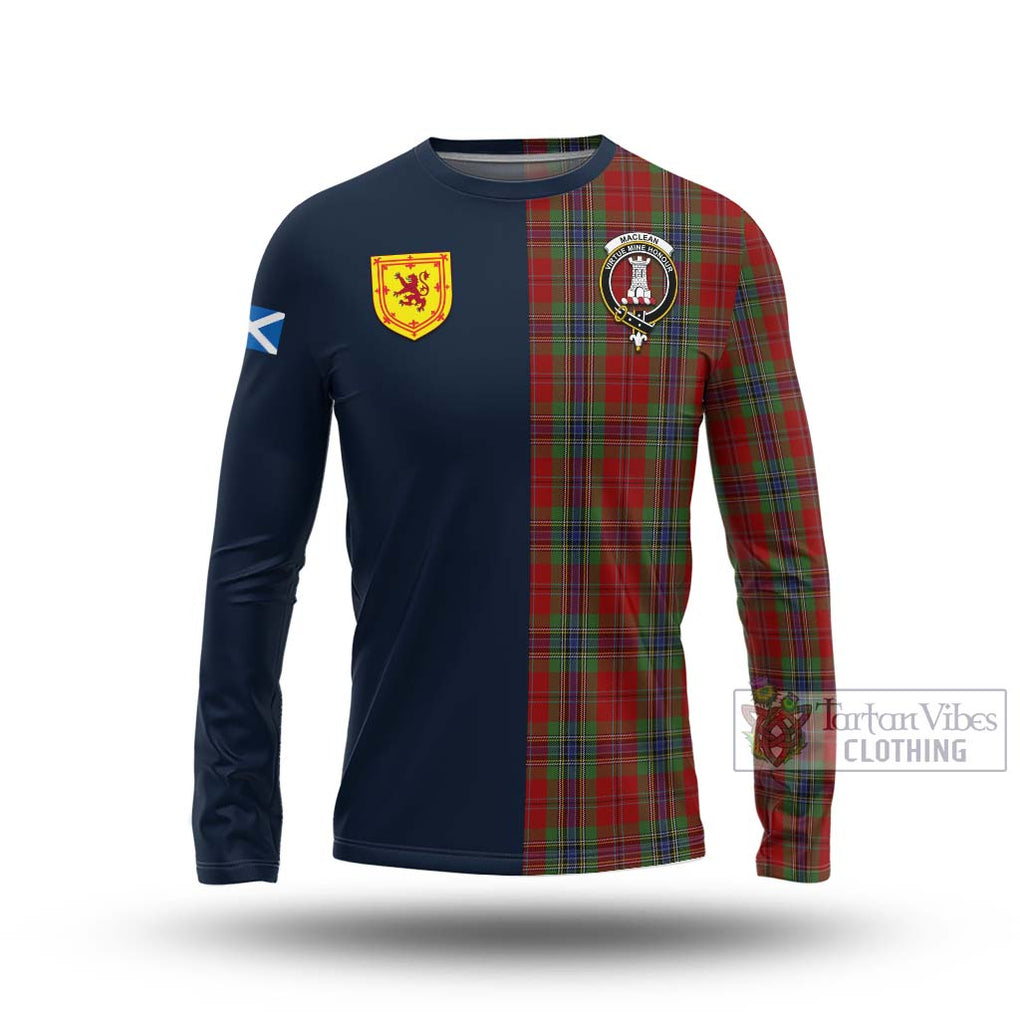 Tartan Vibes Clothing MacLean of Duart Tartan Long Sleeve T-Shirt with Scottish Lion Royal Arm Half Style