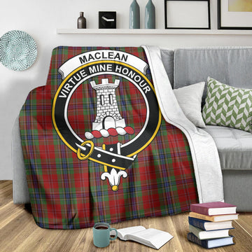 MacLean of Duart Tartan Blanket with Family Crest