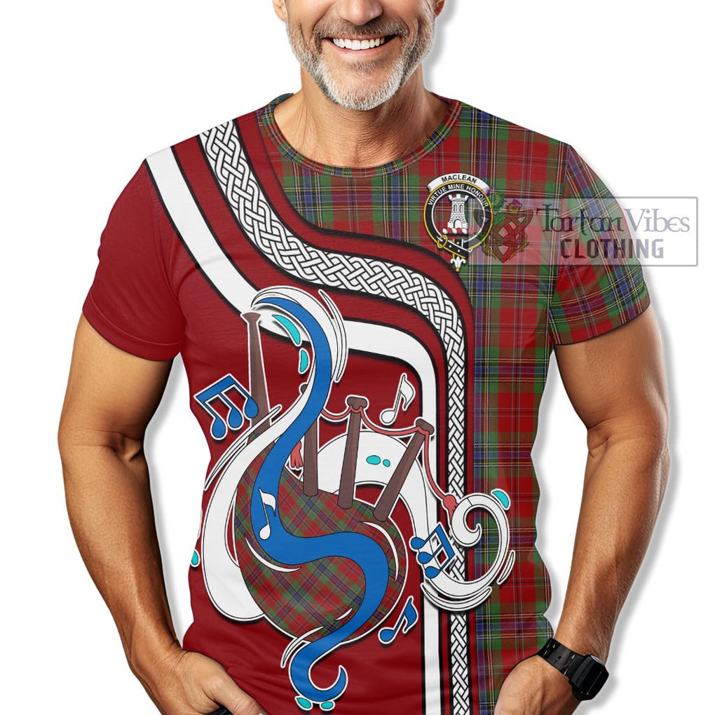 MacLean of Duart Tartan T-Shirt with Epic Bagpipe Style Kid's Shirt - Tartanvibesclothing Shop