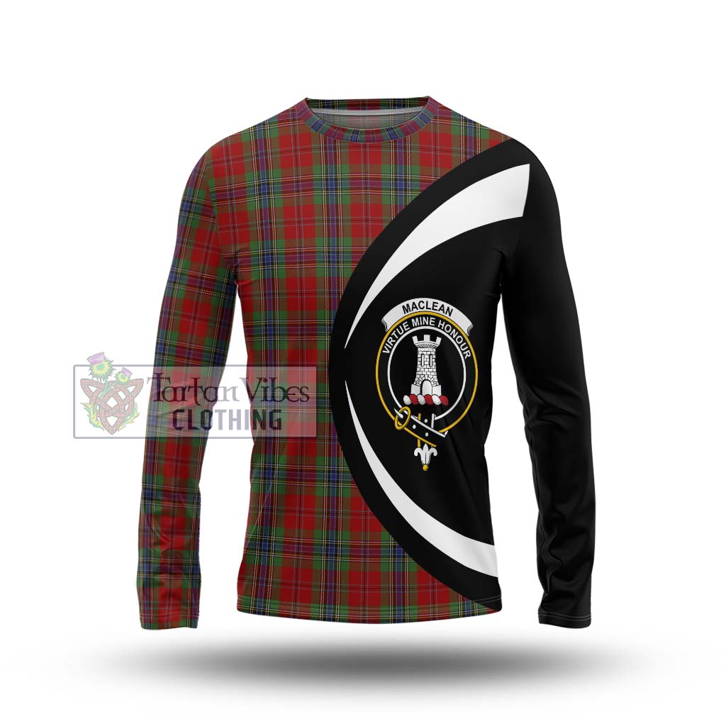 MacLean of Duart Tartan Long Sleeve T-Shirt with Family Crest Circle Style Unisex - Tartan Vibes Clothing