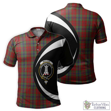 MacLean of Duart Tartan Men's Polo Shirt with Family Crest Circle Style