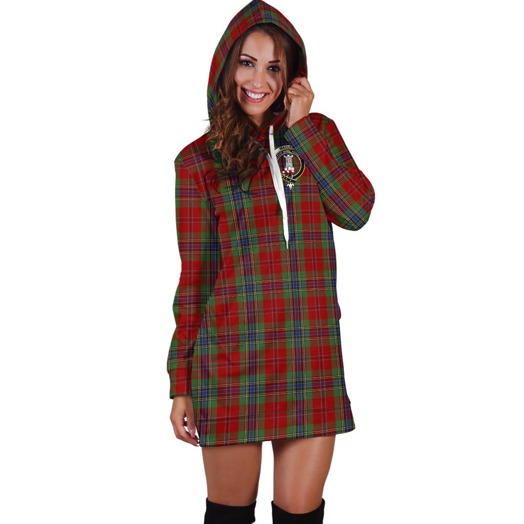 MacLean of Duart Tartan Hoodie Dress with Family Crest - Tartan Vibes Clothing