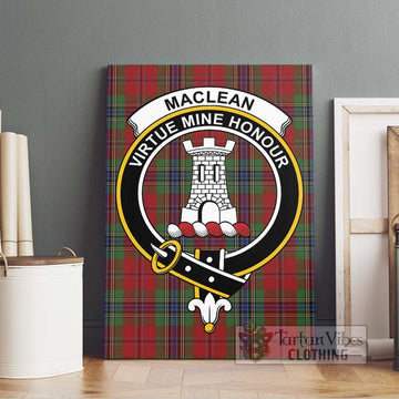 MacLean of Duart Tartan Canvas Print Wall Art with Family Crest