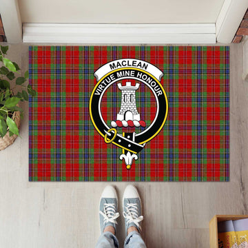 MacLean of Duart Tartan Door Mat with Family Crest