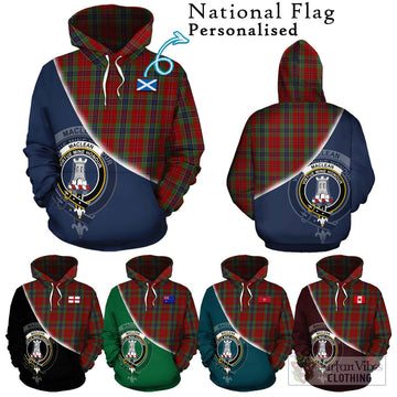 MacLean of Duart Tartan Hoodie with Personalised National Flag and Family Crest Half Style