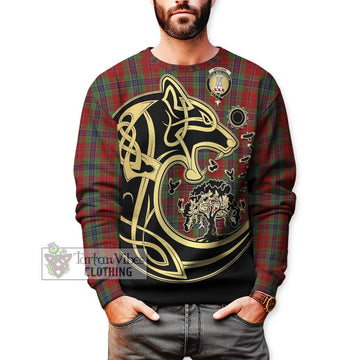 MacLean of Duart Tartan Sweatshirt with Family Crest Celtic Wolf Style