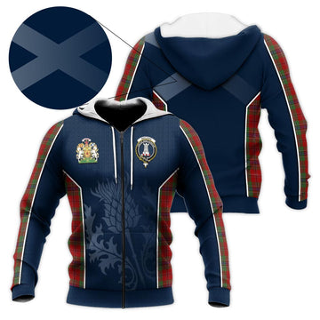 MacLean of Duart Tartan Knitted Hoodie with Family Crest and Scottish Thistle Vibes Sport Style