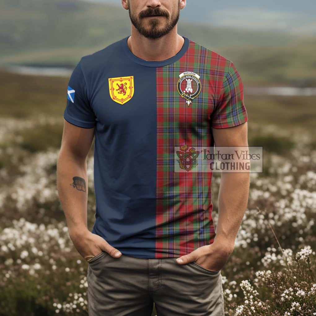 Tartan Vibes Clothing MacLean of Duart Tartan T-Shirt Alba with Scottish Lion Royal Arm Half Style