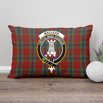 MacLean of Duart Tartan Pillow Cover with Family Crest