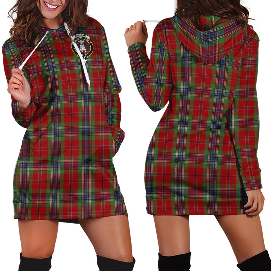 MacLean of Duart Tartan Hoodie Dress with Family Crest - Tartan Vibes Clothing