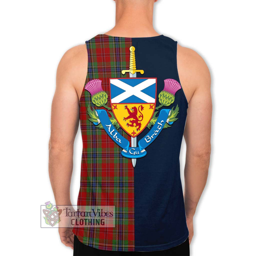 Tartan Vibes Clothing MacLean of Duart Tartan Men's Tank Top with Scottish Lion Royal Arm Half Style