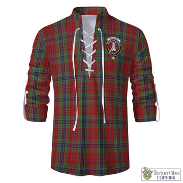 MacLean of Duart Tartan Men's Scottish Traditional Jacobite Ghillie Kilt Shirt with Family Crest