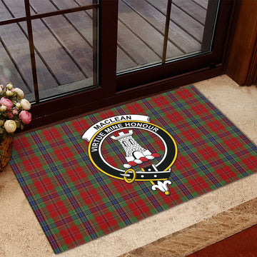 MacLean of Duart Tartan Door Mat with Family Crest