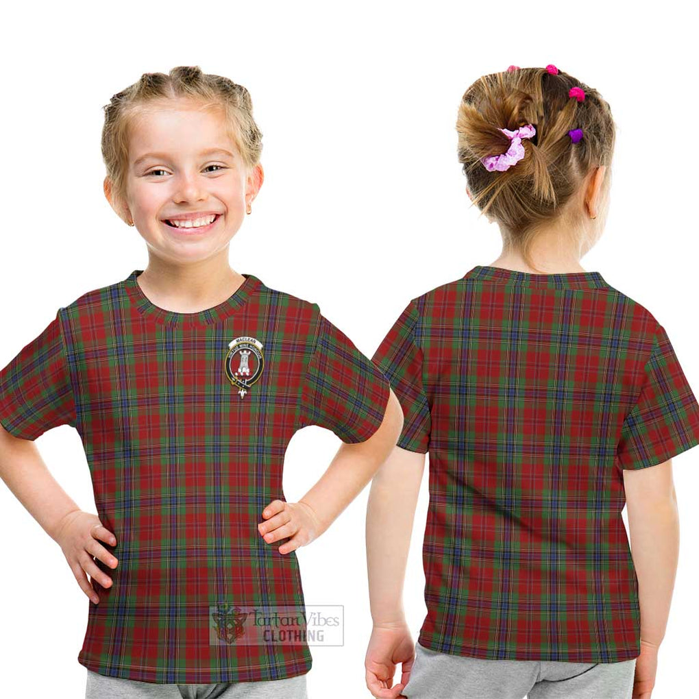 MacLean of Duart Tartan Kid T-Shirt with Family Crest - Tartanvibesclothing Shop