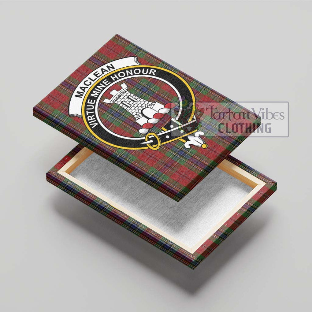 MacLean of Duart Tartan Canvas Print Wall Art with Family Crest - Tartan Vibes Clothing