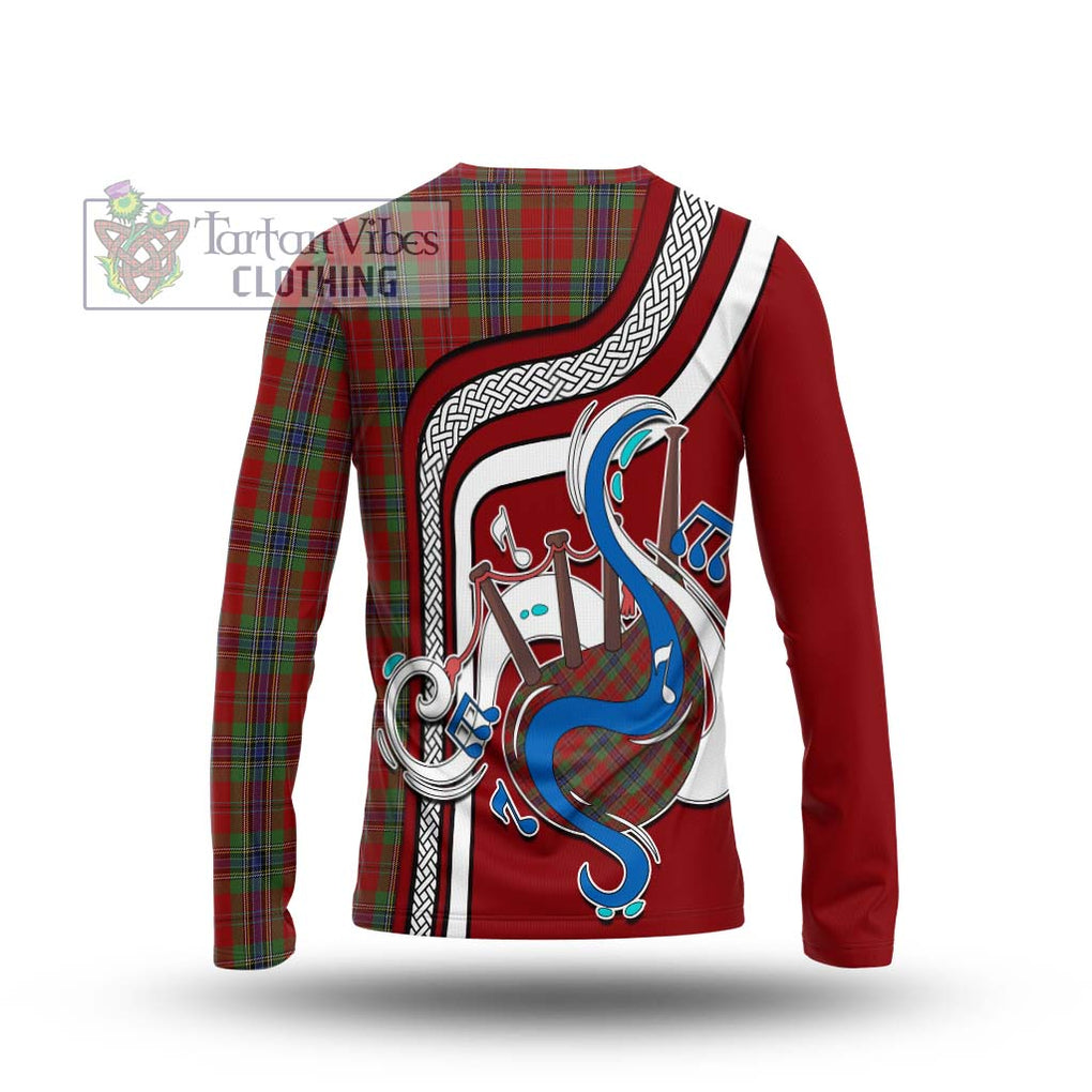 Tartan Vibes Clothing MacLean of Duart Tartan Long Sleeve T-Shirt with Epic Bagpipe Style