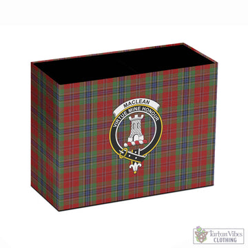 MacLean of Duart Tartan Pen Holder with Family Crest