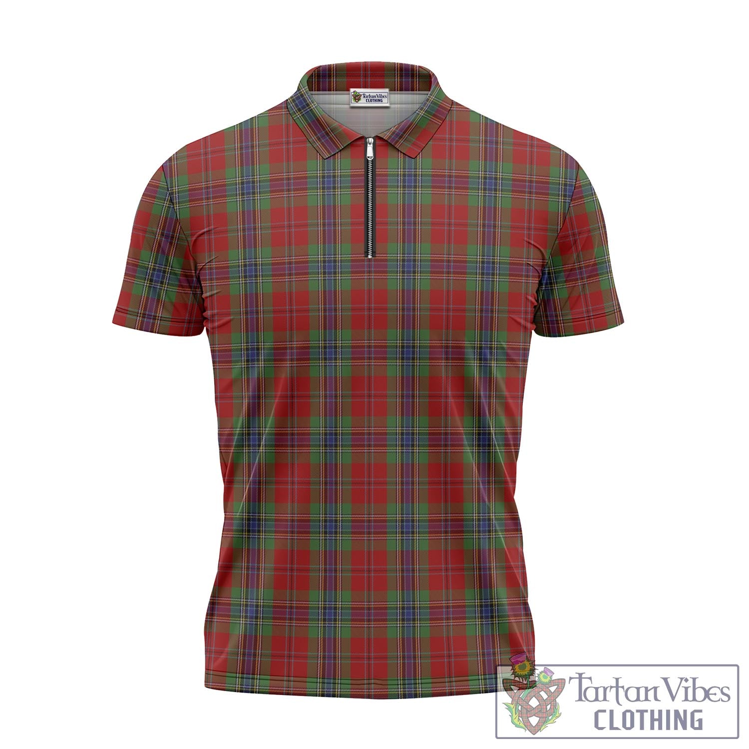 Tartan Vibes Clothing MacLean of Duart Tartan Zipper Polo Shirt