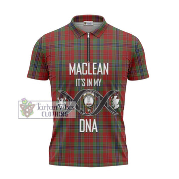 MacLean of Duart Tartan Zipper Polo Shirt with Family Crest DNA In Me Style