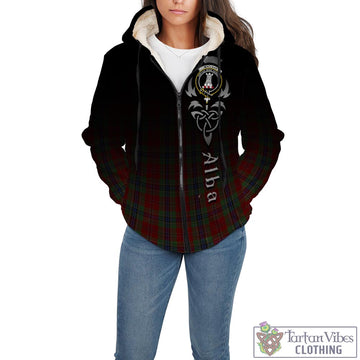 MacLean of Duart Tartan Sherpa Hoodie Featuring Alba Gu Brath Family Crest Celtic Inspired