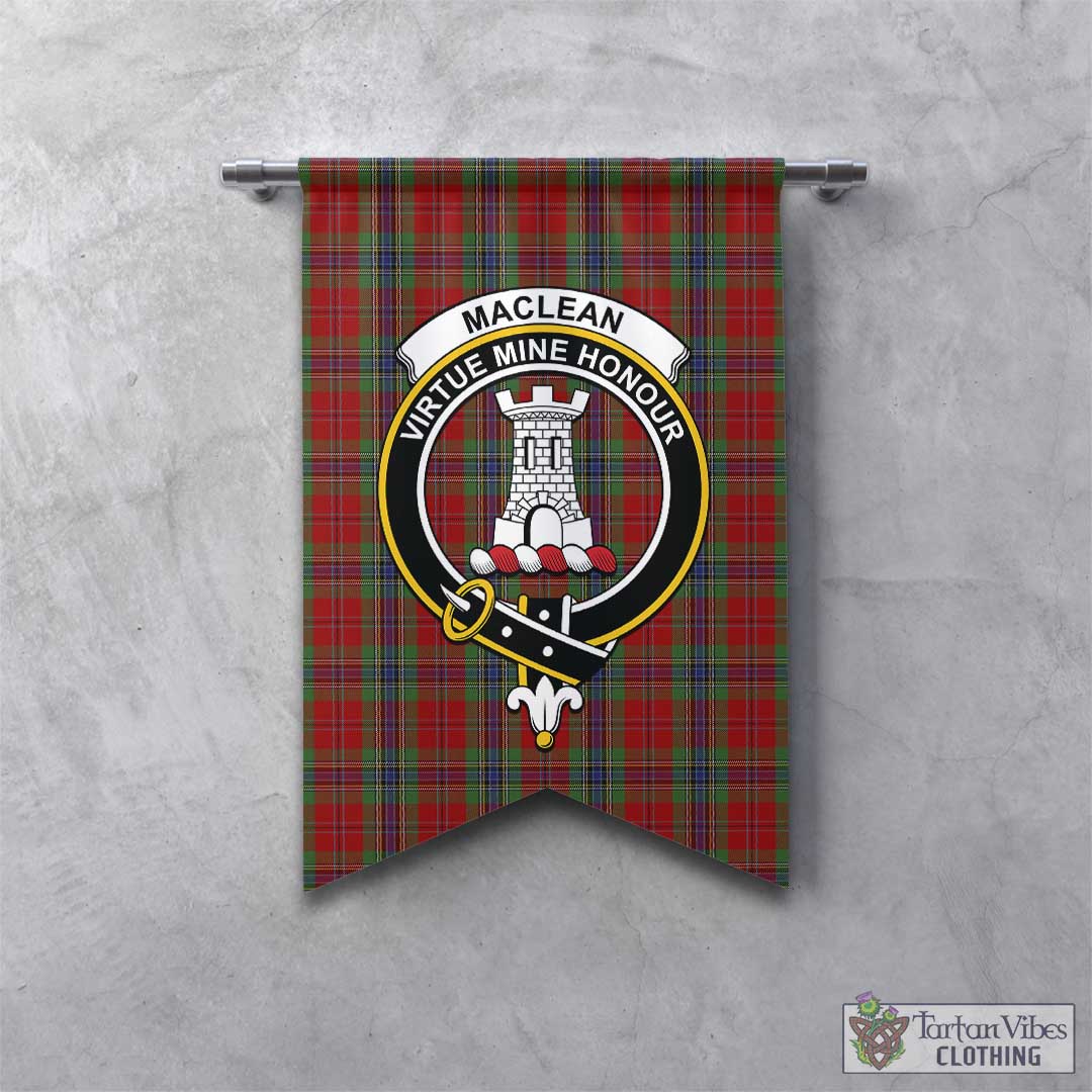 Tartan Vibes Clothing MacLean of Duart Tartan Gonfalon, Tartan Banner with Family Crest