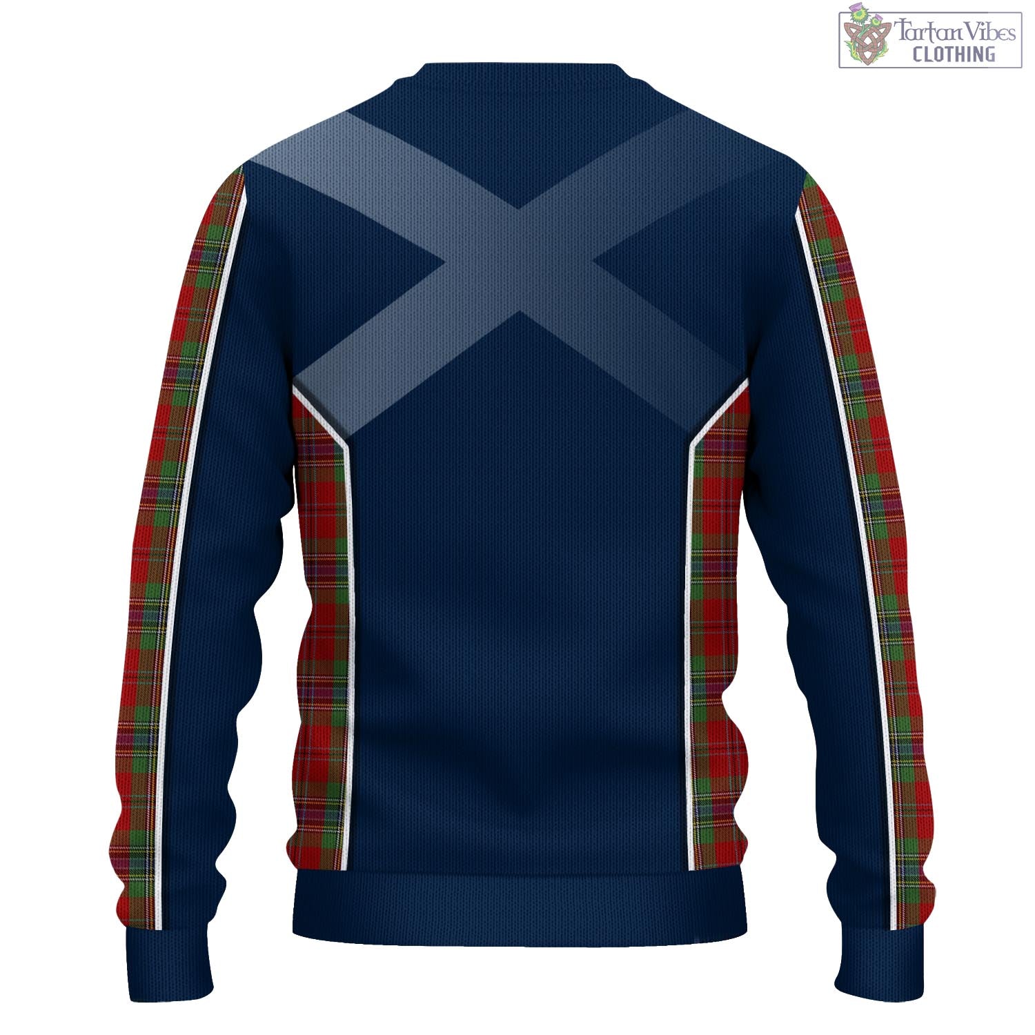 Tartan Vibes Clothing MacLean of Duart Tartan Knitted Sweatshirt with Family Crest and Scottish Thistle Vibes Sport Style