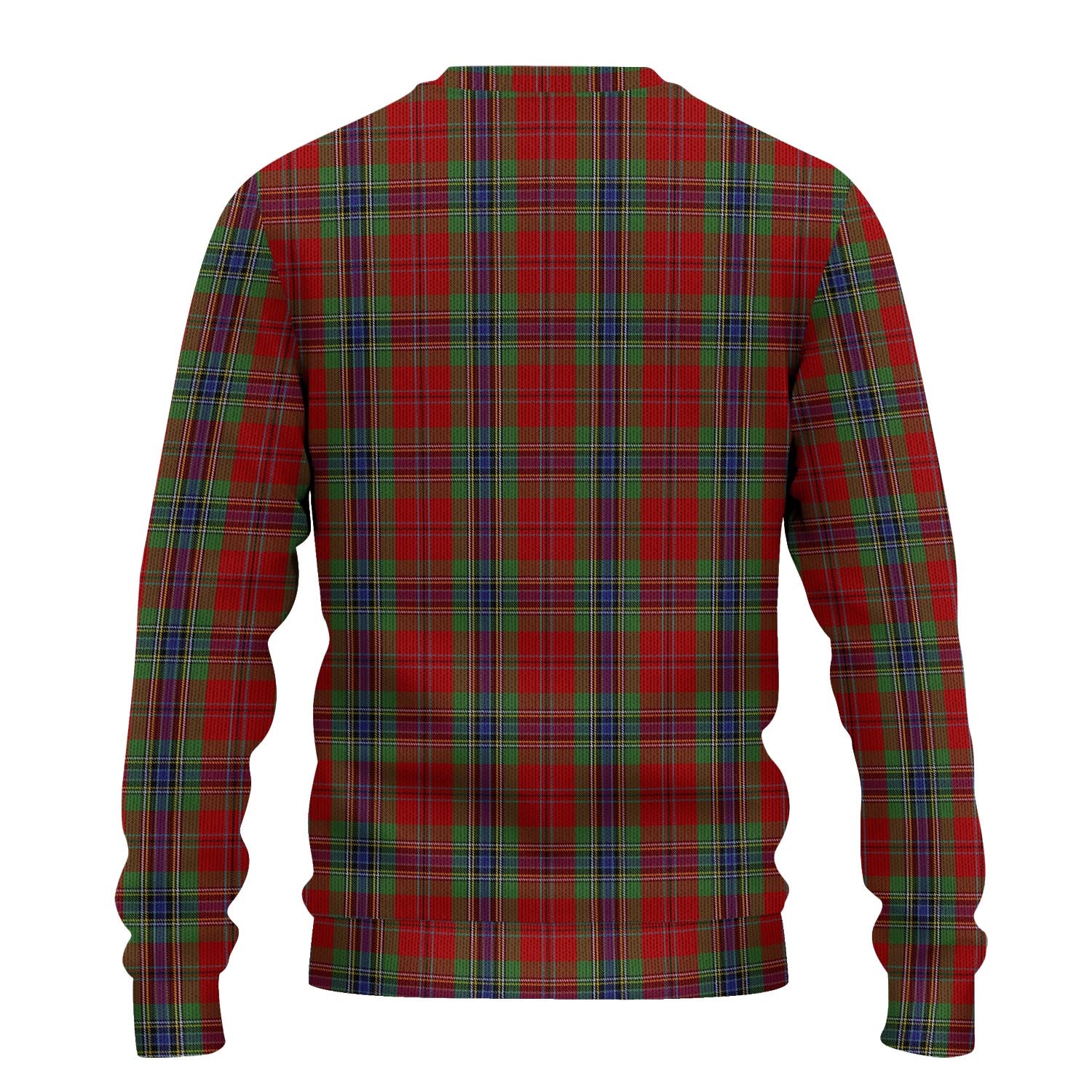 MacLean of Duart Tartan Knitted Sweater with Family Crest - Tartanvibesclothing