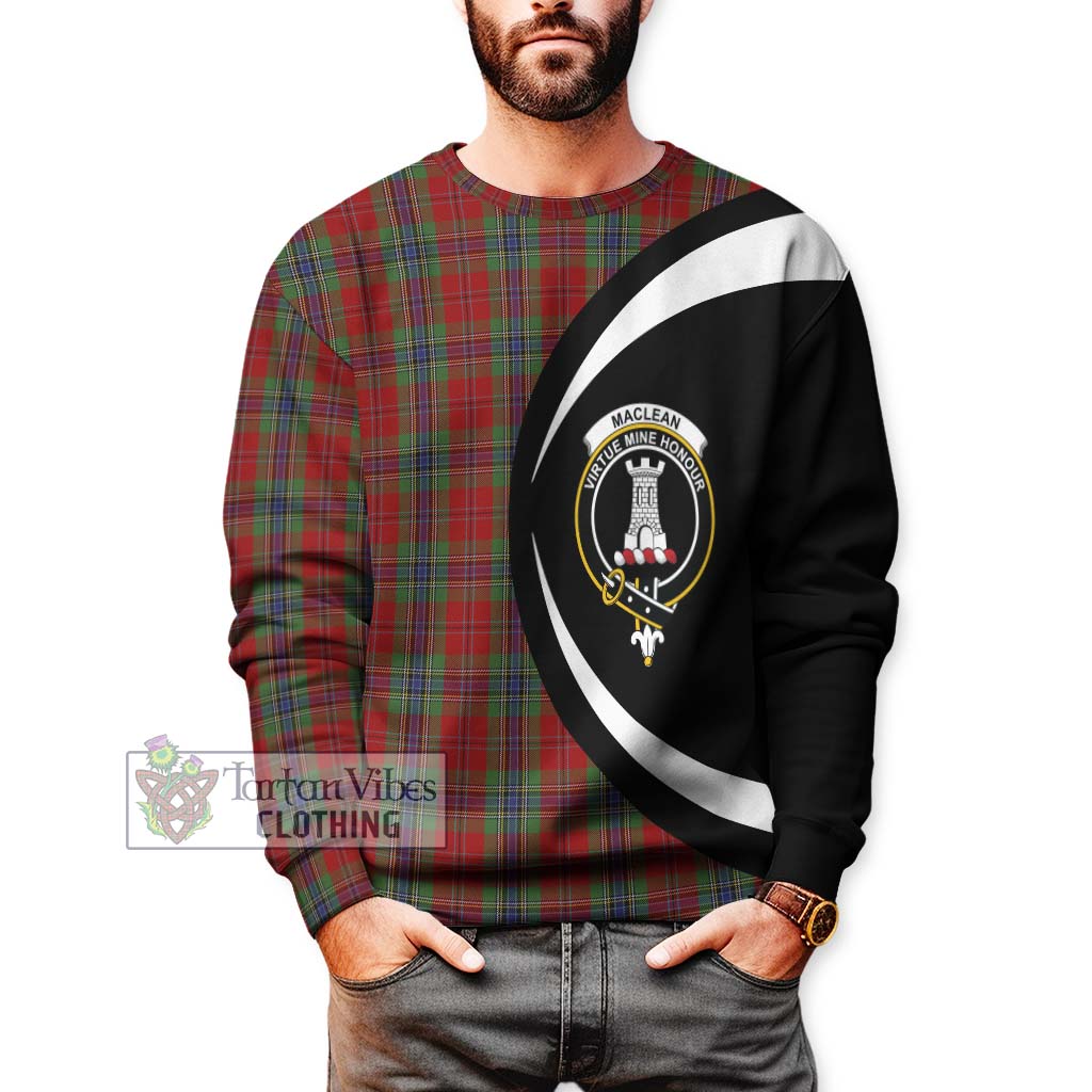 MacLean of Duart Tartan Sweatshirt with Family Crest Circle Style - Tartan Vibes Clothing