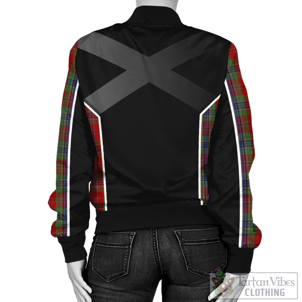 Tartan Vibes Clothing MacLean of Duart Tartan Bomber Jacket with Family Crest and Scottish Thistle Vibes Sport Style