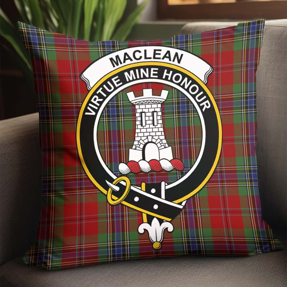 MacLean of Duart Tartan Pillow Cover with Family Crest - Tartanvibesclothing