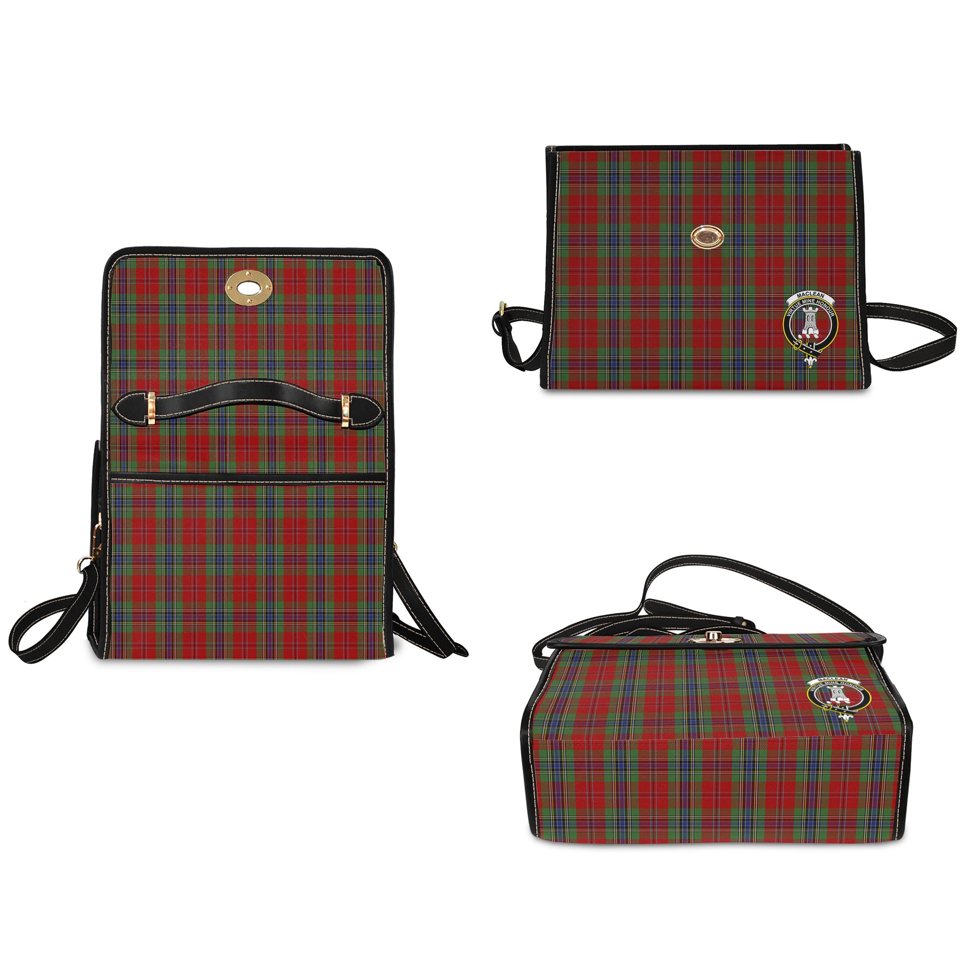 maclean-of-duart-tartan-leather-strap-waterproof-canvas-bag-with-family-crest