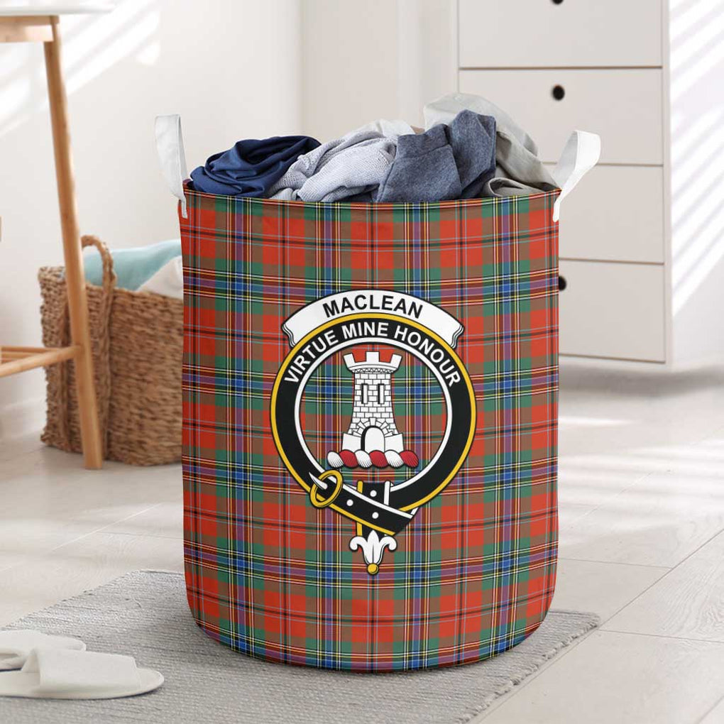 MacLean of Duart Ancient Tartan Laundry Basket with Family Crest One Size - Tartanvibesclothing Shop