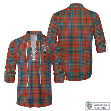 MacLean of Duart Ancient Tartan Men's Scottish Traditional Jacobite Ghillie Kilt Shirt with Family Crest