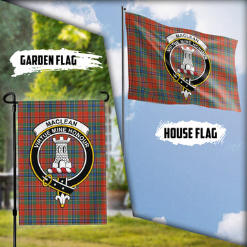 MacLean of Duart Ancient Tartan Flag with Family Crest