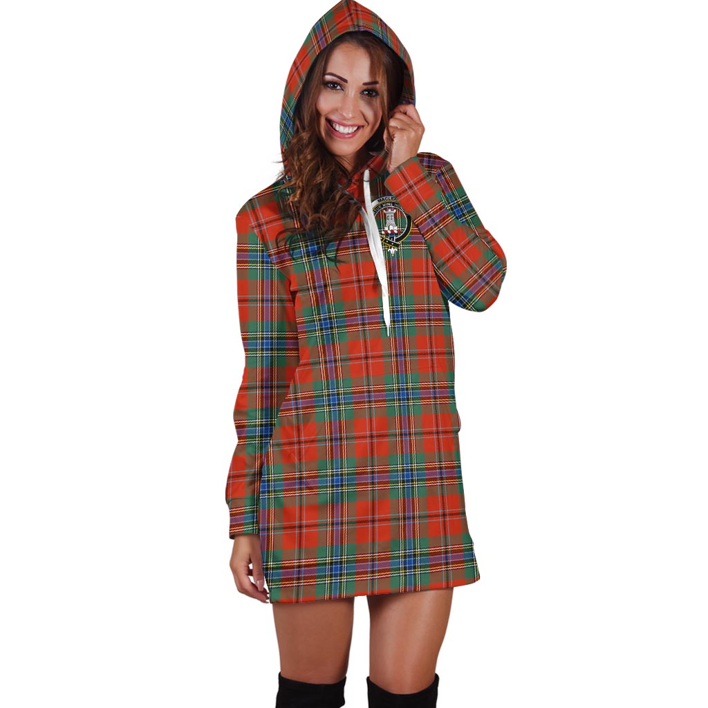 MacLean of Duart Ancient Tartan Hoodie Dress with Family Crest - Tartan Vibes Clothing