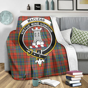 MacLean of Duart Ancient Tartan Blanket with Family Crest