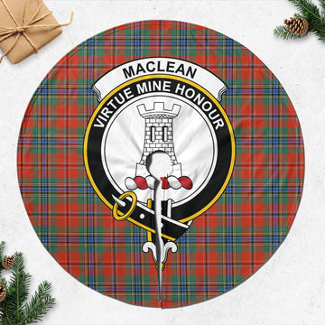 MacLean of Duart Ancient Tartan Christmas Tree Skirt with Family Crest