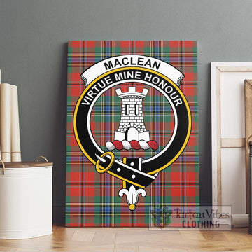 MacLean of Duart Ancient Tartan Canvas Print Wall Art with Family Crest