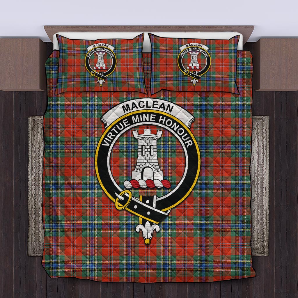 MacLean of Duart Ancient Tartan Quilt Bed Set with Family Crest Twin - Tartan Vibes Clothing