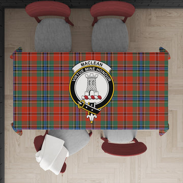 MacLean of Duart Ancient Tartan Tablecloth with Family Crest