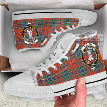 MacLean of Duart Ancient Tartan High Top Shoes with Family Crest