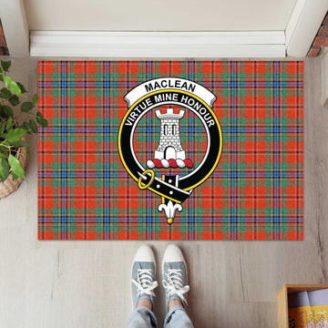 MacLean of Duart Ancient Tartan Door Mat with Family Crest